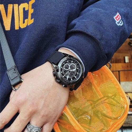 MEGIR Creative Big Dial Men‘s Watches Top Brand Luxury Silicone Sports Watch Relogio Masculino Chronograph Wristwatch Male Clock