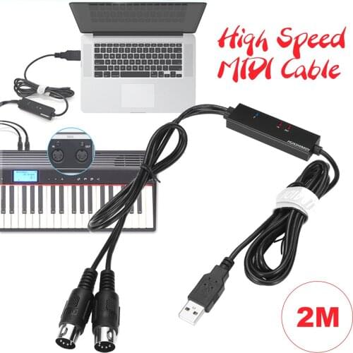 MIDI Cable PC Interface Cable Convert for Piano Keyboard/Electronic Drum
