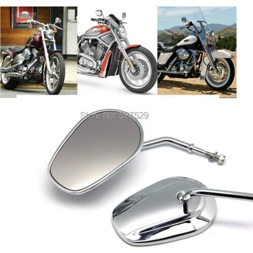 2PCS Motorcycle Rearview Mirrors Motorbike Tapered Long Stem Rearview Mirror For Harley Dyna Sportster Touring 83-UP