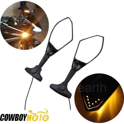 Motorcycle LED Turn Signals Rear View Mirrors For SUZUKI GSXR600 GSXR 750 2001-2005 GSXR1000 2009-2012 SV650S 2003-2008 GSF1200