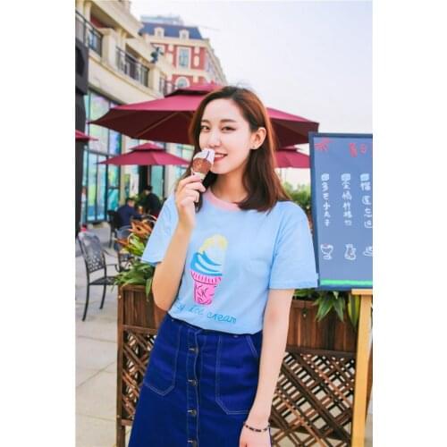 2020 women t shirt friends new hot style letter friends print short brown sleeve t-shirts Europe lvory