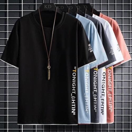 New Design Mens T-Shirts Plus Sized Funny Casual Hip Hop Streetwear Short Sleeve Round Neck Five Colors Cotton Blouse Tops