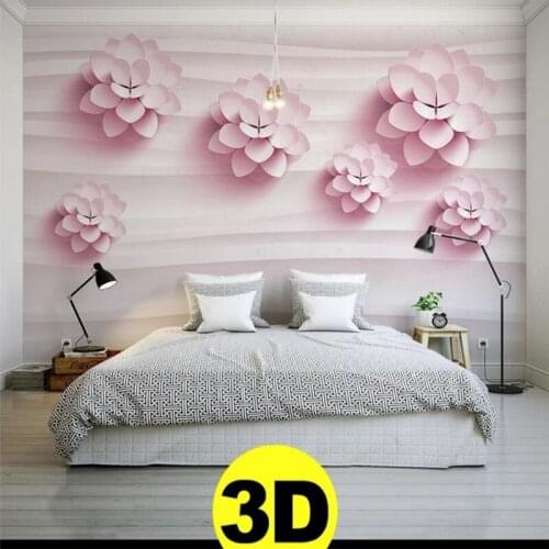 Original 3D stereo flower TV background wall professional production mural factory wallpaper wholesale wallpaper (to map custom)