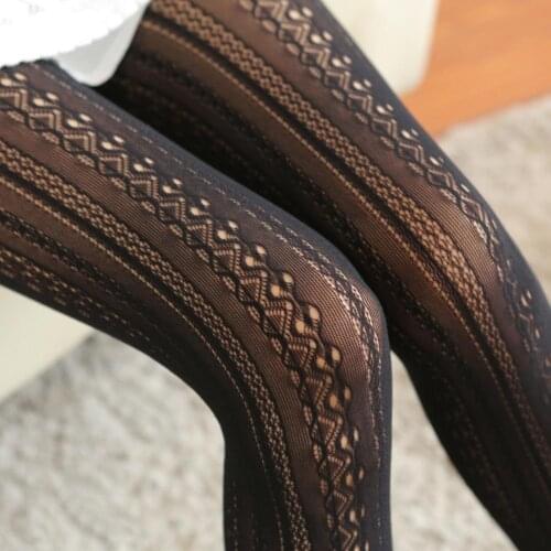 Sexy Fishnet Hollow Out Lace Vertical Strips Pantyhose Tights Women Stockings new
