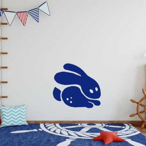Flat Cute Funny Rabbit Animal Silhouette Wall Vinyl Art Animals Sticker For Living Room Decoration AA001081