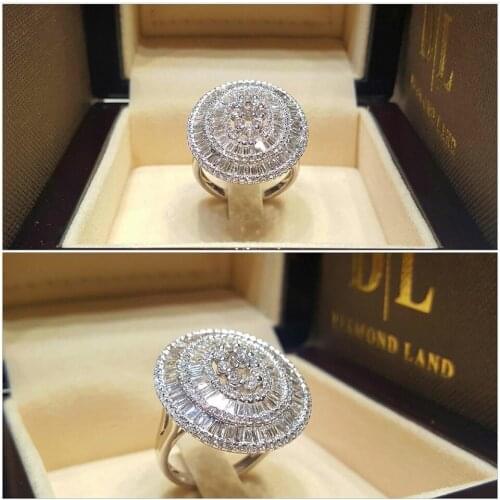 Popular accessories disc high grade ladys ring Fashion show super flash hand decorated zircon ring