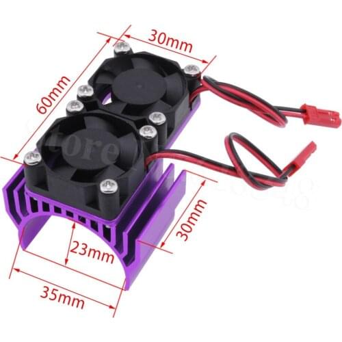 RC parts Brushless Electric 550 540 Motor Heatsink with 2 Twin Dual Fan Cooling Fan For Hobby Model Car Head Sink Proof