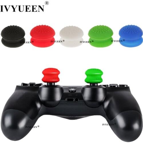 IVYUEEN 4 pcs Silicone Analog Thumb Sticks Extender Grips For Playstation 4 PS4 Pro Slim Controller for PS3 Caps for XBox 360