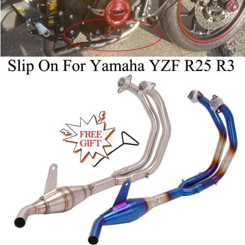 Slip On For YAMAHA YZF-R3 YZF-R25 R3 R25 MT-03 MT03 Motorcycle Exhaust Modified Escape Front Connecting Middle Link Pipe