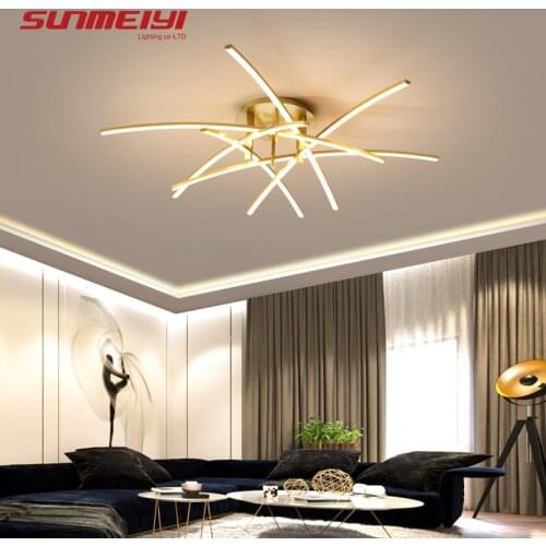 Modern Ceiling Lights Dimmable LED Ceiling Lamp Fixture Kitchen Dining Bedroom Living room Light Aluminum Gold plafonnier led