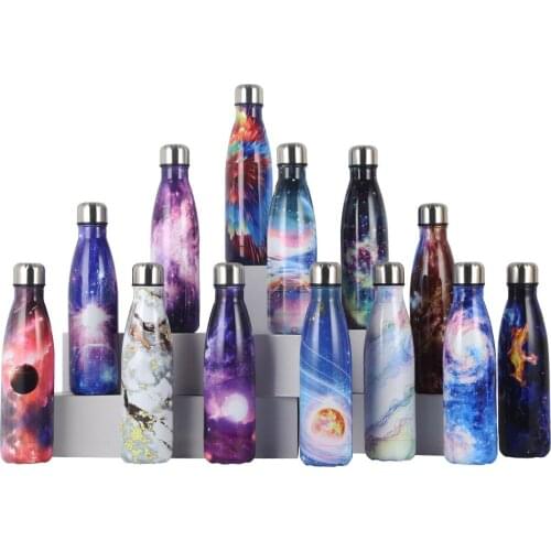 500ml Double-Wall Insulated Stainless Steel Thermos Mug Coke Water Bottle Vacuum Flask Travel Mug Cup Dazzle Color Vacuum Flask