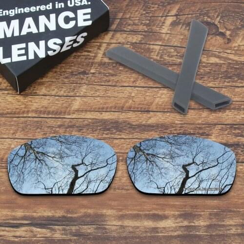 ToughAsNails Resist Seawater Corrosion Metallic Silver Polarized Replacement Lenses and Gray Ear Socks/Leg for Oakley Jawbone