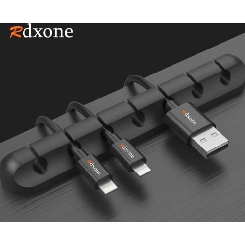Rdxone USB Cable Winder Desktop Tidy Cable Organizer Management Clips Cable Holder For Mouse Headphone Earphone