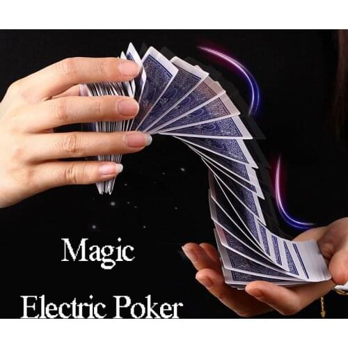 Magic Electric Poker Magician Tools Easy Funny Interesting Amazing Super Waterfall Card Props Automatic Poker Magic Tricks Poker