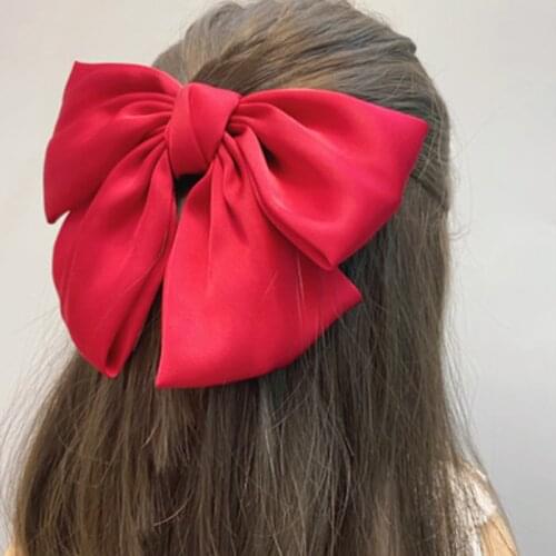 JIOFREE Fashion Ribbon Hairgrips Big Large Bow Hairpin For Women Girls Satin Trendy Ladies Hair Clip Cute Hair Accessories