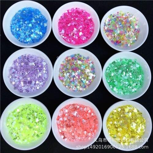 Transparent mixed manicure sequins mixed five-pointed star love plum blossom snowflake nails DIY clothing accessories JJ336