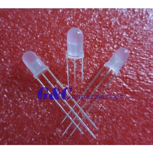 100PCS 5mm LED Lamp DIFFUSED dual colour red-blue common anode Super Bright