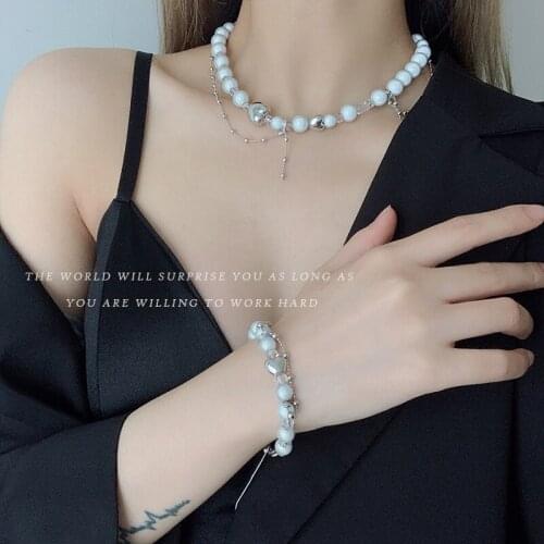 Pearl Necklace Female Light Luxury Design Sense Tassel Clavicle Chain Bracelet Women Accessories