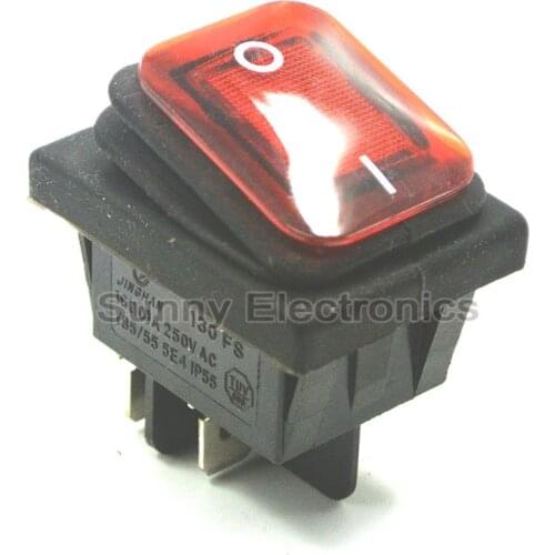 1x Red RLEIL RL2 (P) Waterproof IP65 ON/OFF Car Rocker Switch