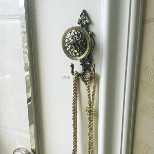 Classical Peony Flowers Design curtain hooks High-grade curtain tieback hook holders for curtains decorative hook