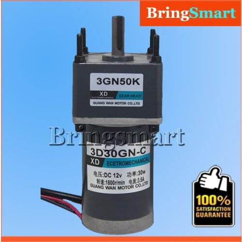 3D30GN-24 DC 12 Volt Motors 24V Gear Motor 3200RPM 90V DC Reduction Geared Motor Low Noise Reversible Speed Regulation