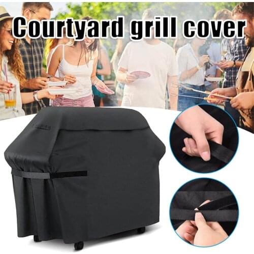 420D BBQ Cover Outdoor Dust Waterproof Anti UV Duty Oxford Cloth Grill Cover Rain Protective Outdoor Barbecue Cover Dropshipping