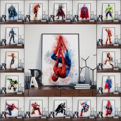 5D DIY Cross Stitch Marvel Avengers Superhero Spiderman Diamond Painting Full Square/Round Mosaic Home Decoration Gift