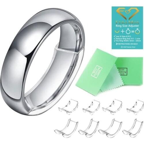 New 8Pcs Ring Size Adjuster Invisible Clear Rings Sizers Jewelry Regulator Tools