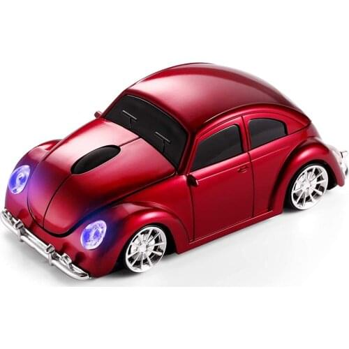 2.4G Wireless Mouse Car Shape USB Computer Mice for Girl Gift 1600DPI Office 3D Optical Mause Gamer with LED Light for Laptop PC