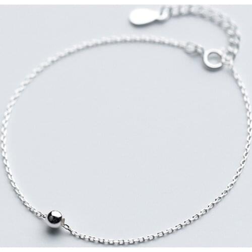 La Monada 925 Sterling Silver Jewelry Bead Ball Link Chain Bracelets For Women Trendy Girls Silver 925 Bracelet Woman Minimalist