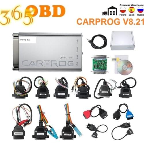CARPROG V8.21 Car Repair Tool With All 21 Adapters V10.93 ECU Chip Tuning Programmer IMMO Airbag Reset Tool Free Keygen