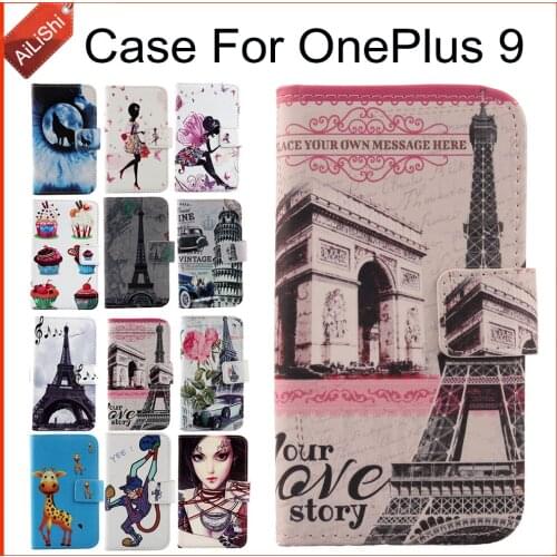 AiLiShi Case For OnePlus 9 Luxury Flip PU Painted Leather Case Sony Exclusive 100% Special Phone Cover Skin+Tracking