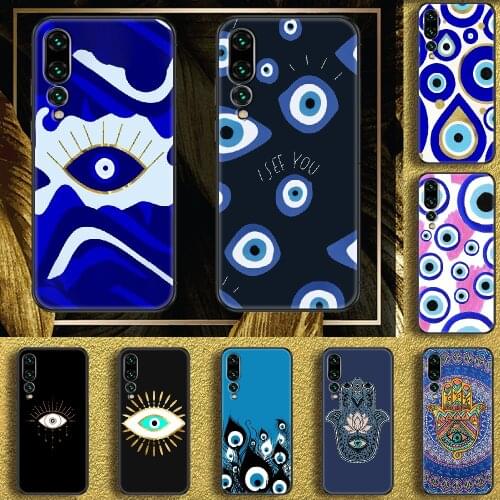 Nazar Boncuğu Evil eye Phone case For Huawei P Mate P10 P20 P30 P40 10 20 Smart Z Pro Lite 2019 black 3D prime tpu cover trend