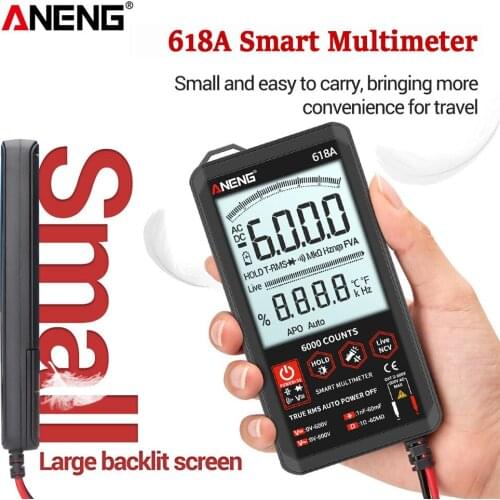 TOUH 618A Digital Multimeter Professional Smart Touch DC Analog True RMS Auto Tester Transistor Capacitor NCV Testers Meter