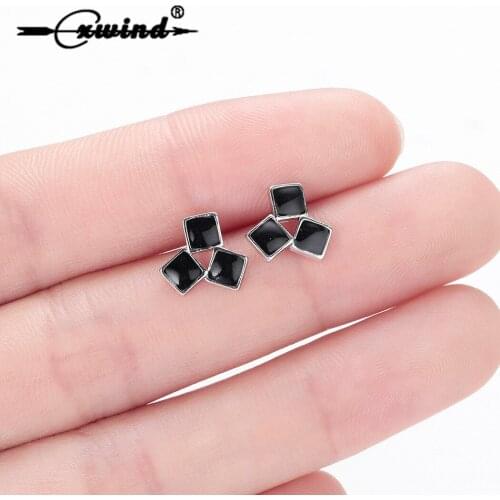 Cxwind Fashion Geometric Stud Earrings Square Enamel Earrings for Women Girl Wedding Jewelry oorbellen brincos pendientes