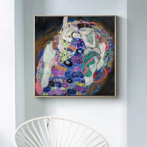 The Virgin Famous Art Paintings By Gustav Klimt Classical Wall Art Canva Prints Reproductions for Living Room Posters and prints