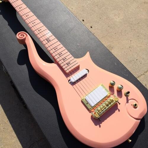 Electric Guitar, Pink Paint, Maple Fingerboard Neck, Red Yang Qin Body Free Delivery