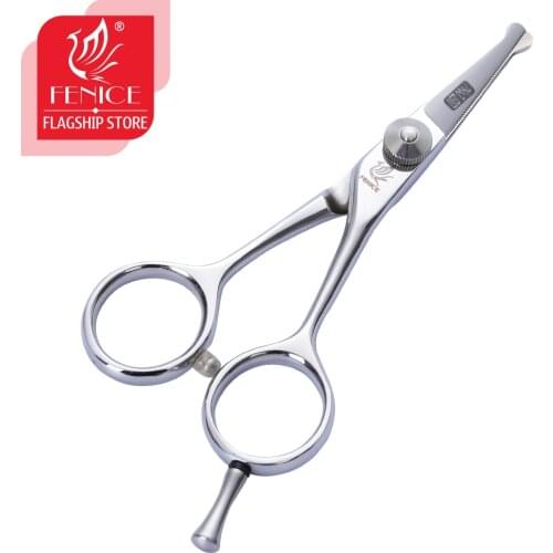 Fenice 4 inch Pet Dog Safety Rounded Tips Scissor Grooming Trimming Shears for Face, Ear, Nose & Paw Animal Hair Cutting Tool
