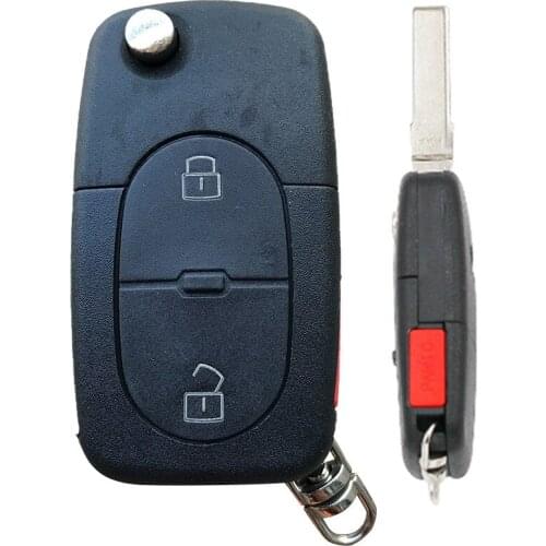 Flip Remote Car Key Case Shell Fob For Volkswagen For Audi A2 A3 A4 A6 A8 TT CR1620 CR2032 Blank Remote Folding Key Replacement