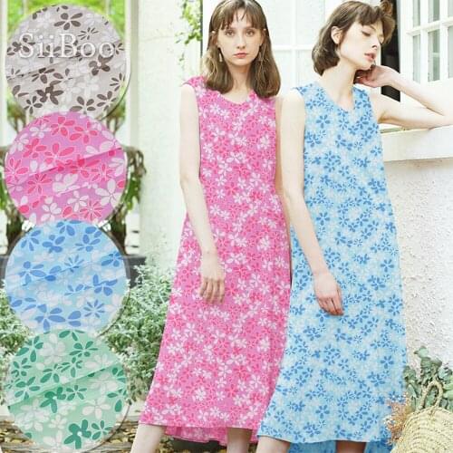 Korean small floral printed green blue pink 9mm wide cotton silk fabric for summer sweet dress shirt telas algodón kumaş SP5961