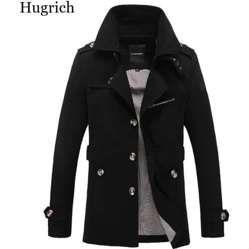 Hugrich Men's Long Trench Coats