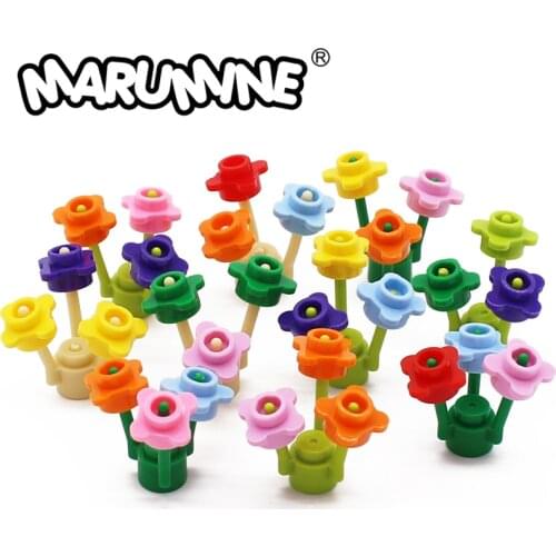 MARUMINE 500PCS/Lot DIY Flower Bricks Toy 33291 City Parts MOC Building Blocks Learning Classic Construction Toys for Children