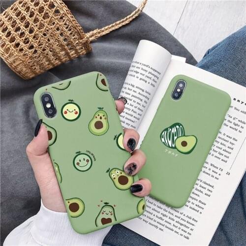 Matte Phone Cases For iPhone 11 Pro 6 6S 8 Plus X XR 7Plus XS Max Cute Avocado Soft Silicone Candy Case For iPhone SE 2020 Cover