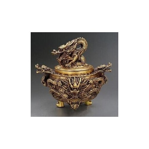 Copper incense censer ornaments, two antique bronze a