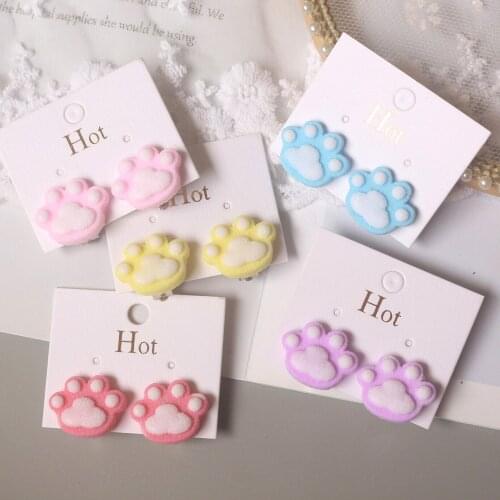 Trendy Cartoon Cat Paw Animal Ear Cuff Earrings Clips For Children Girls Clip On Earrings Without Piercing Jewelry Earcuffs Gift