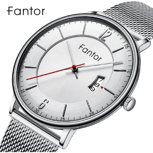 Watches Men Fantor Top Brand Luxury Date Quartz Wristwatch Mens Business Casual Mesh Band fashion Waterproof Male Dress Clock