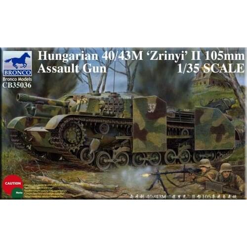 BRONCO CB35036 1/35 Hungarian 40/43M 'Zrinyi' II 105mm Gun - Scale Model Kit