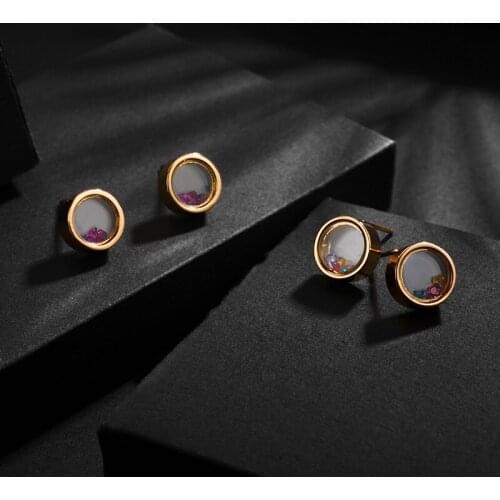 2021 New earrings Europe 2 colors Crystal from Swarovskis Fashion simple geometric square Fit female and Women