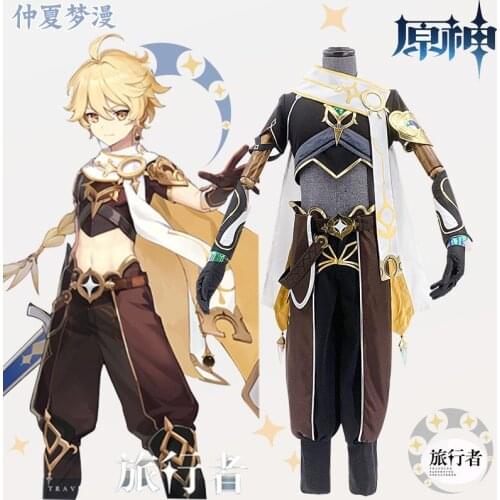2020 New Arrival Game Genshin Impact Traveler Cosplay Costume Christmas New Outfit