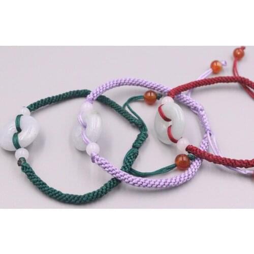 New Hand Knitted Bracelet Width 17mm White Jardite Circular Amulet Popcorn chain Bracelet 16-20cm